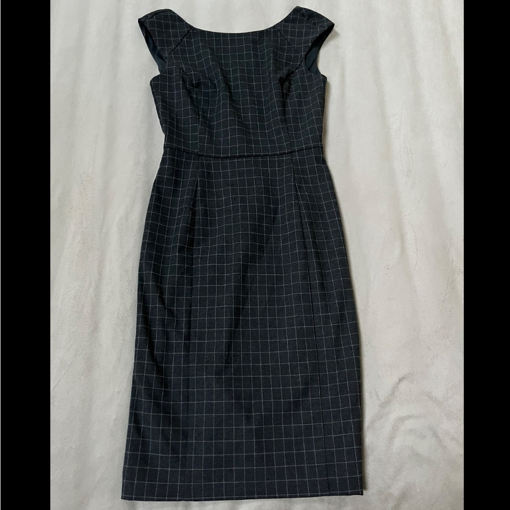 NWT❗️Banana Republic Grey & White Plaid Dress